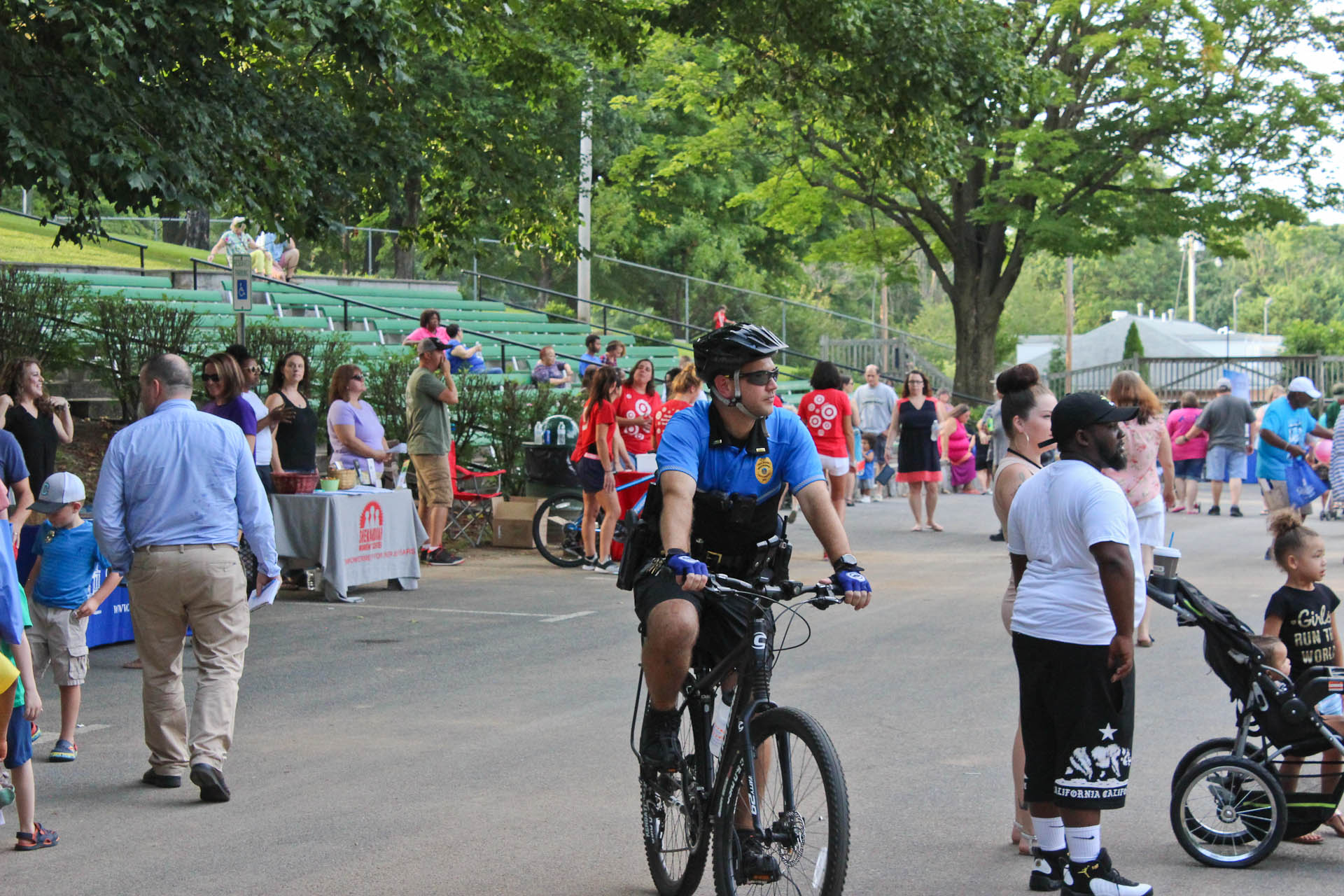 Bicycle Officer at Public Gathering